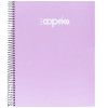 Cuaderno Espiral Tapa Dura, Tam. A4 (8.5" x 11"), 6 Materiales, 180 hojas (360 pág.), Hojas Rayadas, Colores Pastel Surtidos